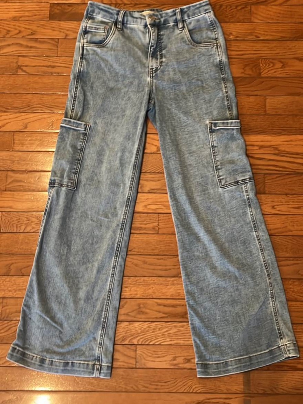 Kut from the Kloth Light Blue Wide-Leg Cargo Jeans Size 2